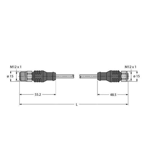 Turck - Konfektioniertes Sensor-Aktor-Kabel Feldbusleitung RSCV-RKCV #8900054 4-polig