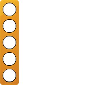 Berker - Abdeckrahmen Rahmen 5-fach 10152334 orange tra./sw glanz