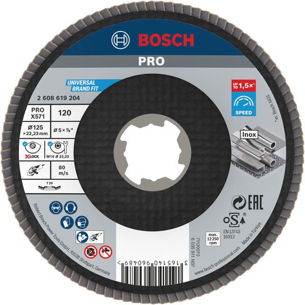 Bosch - Trenn-/Schleifscheibe PRO X571 2608619204 Fächerschleifscheibe − 10 Stück