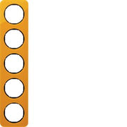 Berker - Abdeckrahmen Rahmen 5-fach 10152334 orange tra./sw glanz