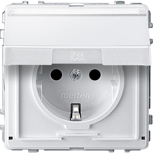 Merten - Steckdose SCHUKO-Steckdose pws MEG2312-7219 Klappd.Schriftfeld