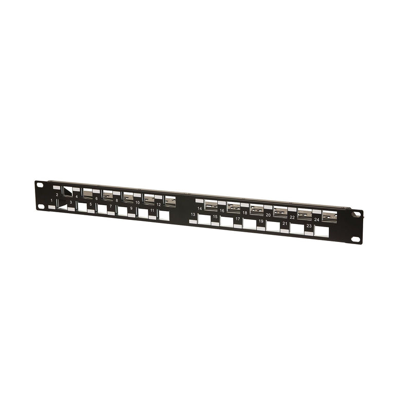 Metz Connect - Frontpanel/Patchpanel leer (Schaltschrank) Modulträger 19Z 1HE 130926A0029KE 24P gew.sw leer Key