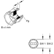 HKL - Kabelverschraubung Verschraubung Ms DIN46320 530/36F Pg36 − 10 Stück