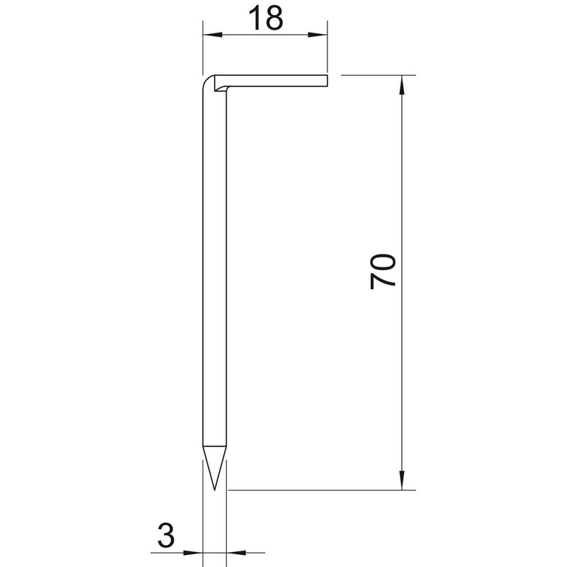 OBO Bettermann - Hakennagel 1101 3x70 3x70mm blank − 250 Stück