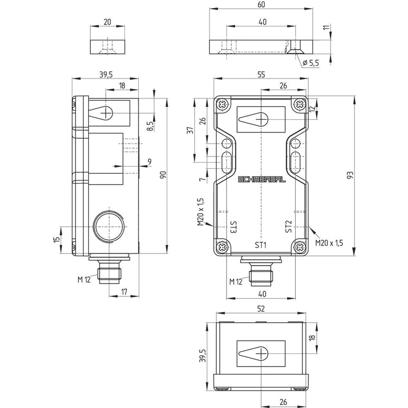 Schmersal - Magnetischer Näherungsschalter Sicherheits-Sensor BNS 16-12zD − 1 Stück