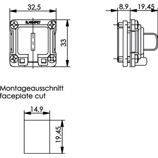 Telegärtner - Zubehör/Ersatzteile für modulares Anschlusssystem RJ45 Ind.IP67 EB-Flansch 100023156 mit Montage-Set − 10 Stück