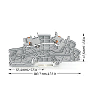 WAGO - Installations-Etagenklemme Installationsetagenklemme 2203-6650 2,5 mm² mit Drücker − 50 Stück
