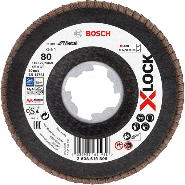 Bosch - Trenn-/Schleifscheibe X-LOCK-Fächerschleifscheib 2608619809 (VE10) eX551 Expert for
