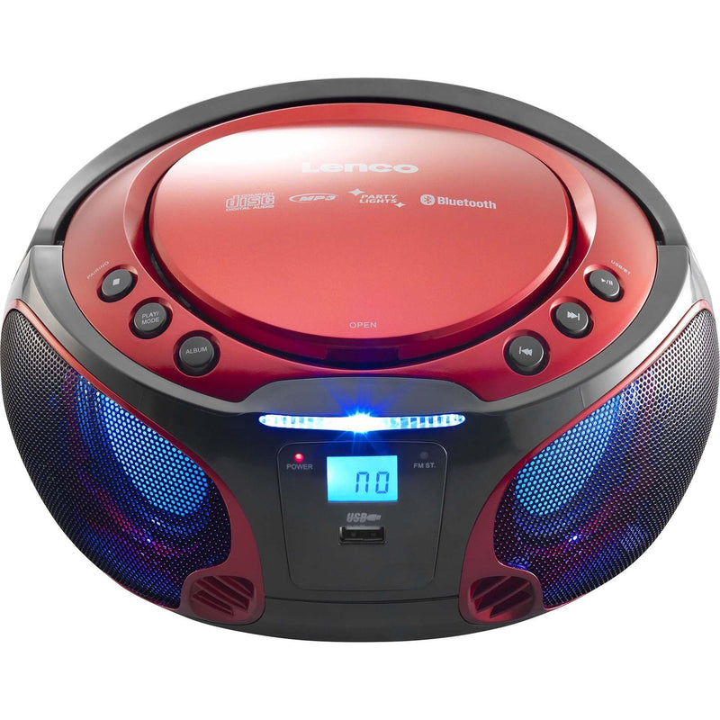 LENCO - Radio-Recorder UKW-Radio CD/MP3 tragbar SCD-550 red USB,BT