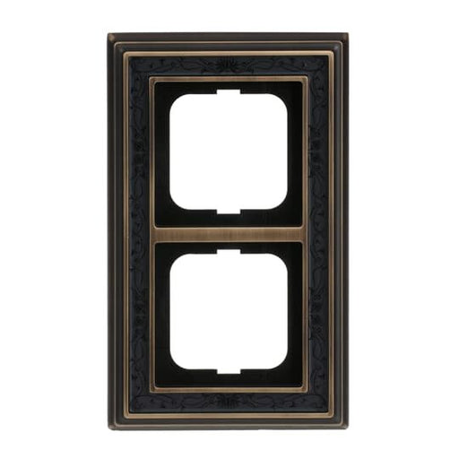 Busch-Jaeger - Abdeckrahmen Rahmen 2-fach 1722-843 ms/antik Dekor anth − 1 Stück by Busch-Jaeger
