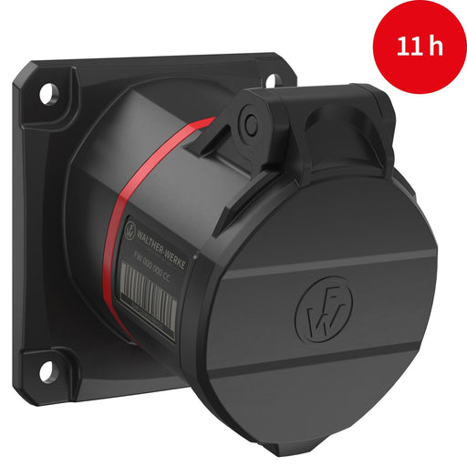 Walther Werke - CEE-Anbausteckdose (IEC 60309) CEE NEO Anbaudose schräg FW510511SK 16A 5P 11h IP54 − 10 Stück