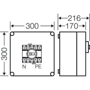 Hensel - Lasttrennschalter Mi-Lastschaltergehäuse Mi 7213 100A, 3polig+PE+N