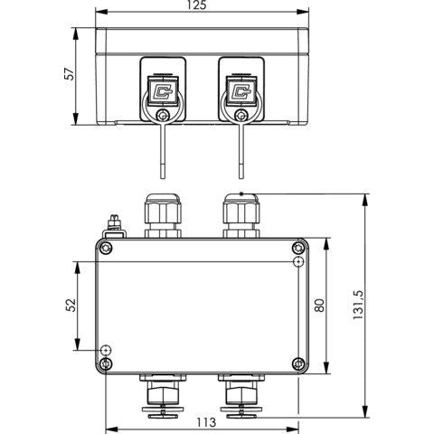 Telegärtner - Aufputzgehäuse für Unterputzgerät STX V4 Doppelanschlussdose 100022781 AP, IP67  − 1 Stück