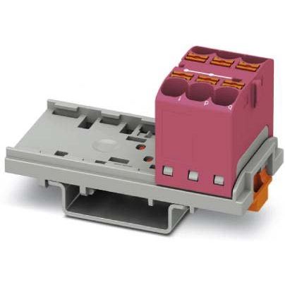 Phoenix Contact - Durchgangs-Reihenklemme Verteilerblock PTFIX 6X4-NS35 PK senkr, 0,2-6qmm pink − 8 Stück