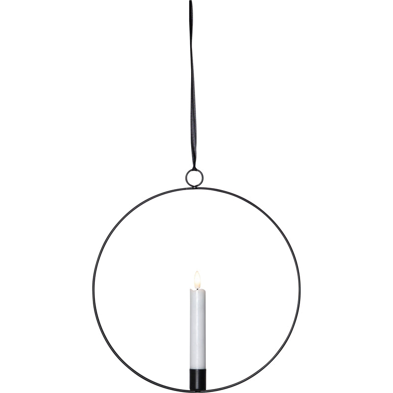 Star Trading - Festbeleuchtung LED-Kerze 063-42 mit Ring, D28cm, sw
