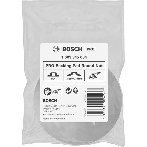 Bosch - Mutter PRO Stützteller Round Nut, 1603345004 M14, 180, 230 mm