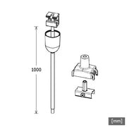 LTS Licht&Leuchten - Mechanisches Zubehör/Ersatzteile für Leuchten Pendelrohrabhängung ST-AP/19/S-9000-P3sw schwarz
