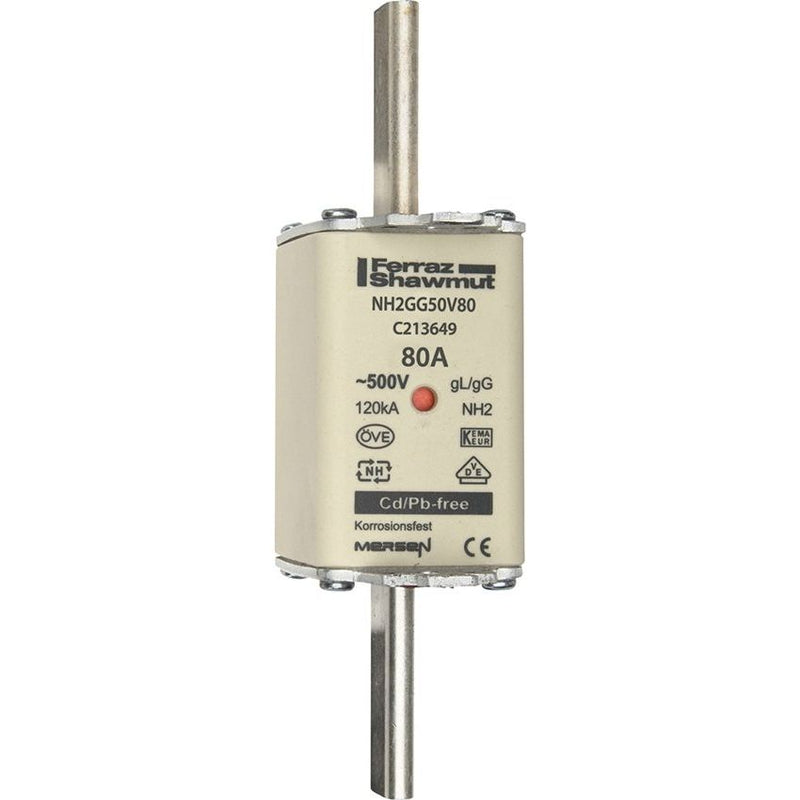Mersen - Messersicherung NH-Sicherungseinsatz SF NH2GG50V80 Gr.2 gG 80A/500V KM