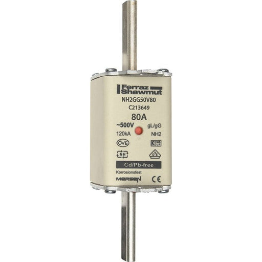 Mersen - Messersicherung NH-Sicherungseinsatz SF NH2GG50V80 Gr.2 gG 80A/500V KM