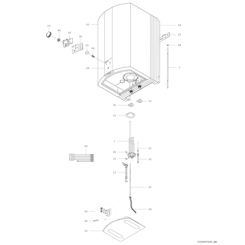 Bosch Thermotechnik - Warmwasserspeicher elektrisch Wandspeicher TR5500T 30 EB ws 30L