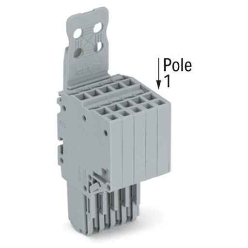 WAGO - Ein- und mehrpolige Klemmenleiste 2-Leiter-Federleiste 2020-205/143-000 CAGECLAMP,1,5mm²,gr − 50 Stück