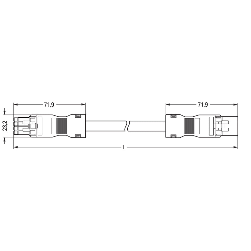 WAGO - Konfektionierte Leitung für steckbare Gebäudeinstallation konfekt.Verbindungsleitung 891-8994/016-502 Eca,Buchse Stecker