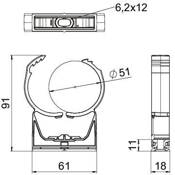 OBO Bettermann - Rohrschelle proQuick-Schelle PQ-51 LGR 48-55mm lichtgrau − 15 Stück