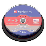 Verbatim - Speichermedium digital BD-RE 25GB/1-2x 43694 (VE10) Cakebox (10 Disc)