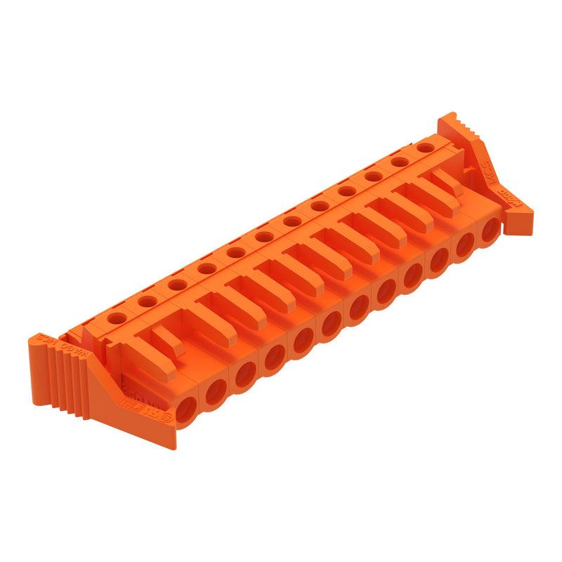 WAGO - Leiterplattensteckverbinder THT-Federleiste abgewink. 232-272/039-000 Maß 5,08mm,orange − 25 Stück
