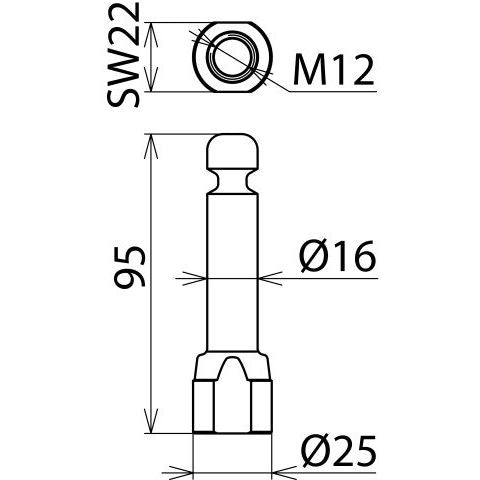 DEHN - Festpunkt für EuK-Vorrichtung Erdungsfestpunkt EFP 16 RN M12 m. Ringnut D16mm
