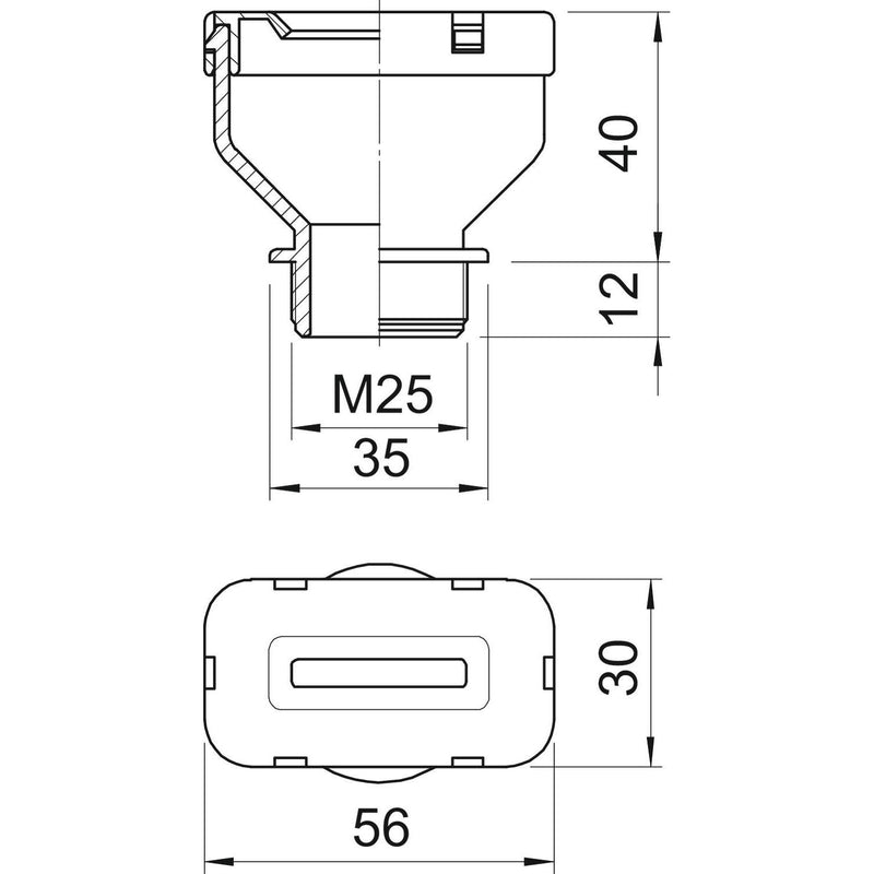 OBO Bettermann - Kabelverschraubung Flachkabelverschraubung 106 FL M25 10 29 f.Fl.Kabel 8-10 − 25 Stück