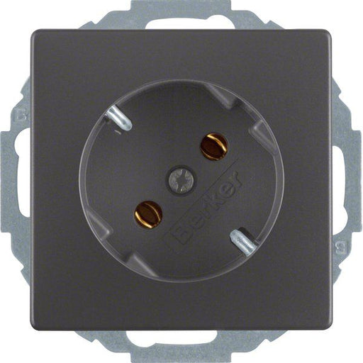 Berker - Steckdose SCHUKO 45 Grad 47276086 anthrazit samt