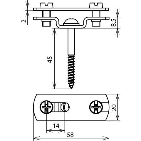 DEHN - Leitungshalter für Blitzschutz Flachbandhalter FBHZS30B6.5X #286139 f. Fl 30mm NIRO