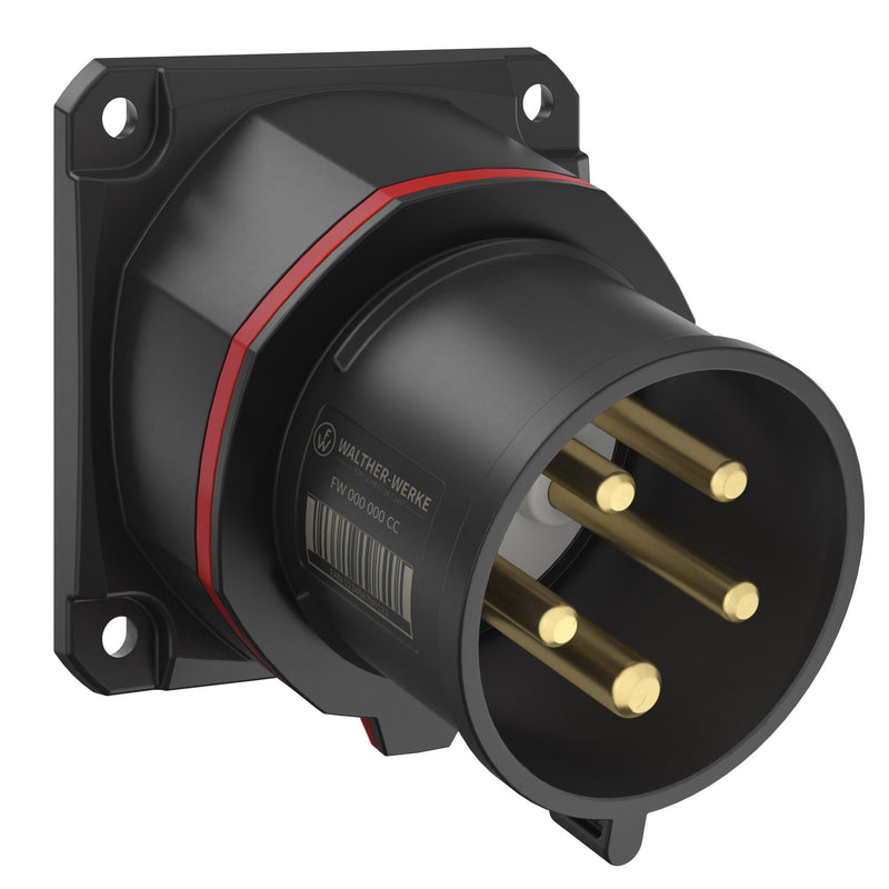 Walther Werke - CEE-Gerätestecker (IEC 60309) CEE NEO Anbaugerätestecker FW713506SK schräg 16A5P6h IP54 − 10 Stück