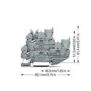 WAGO - Durchgangs-Reihenklemme 1Leiter/1PinDoppelstockkl. 2022-2201/999-953 2,5 mm²,grau − 50 Stück