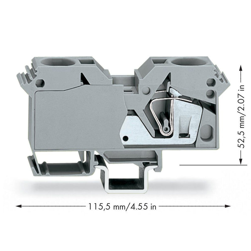 WAGO - Durchgangs-Reihenklemme Durchgangsklemme 285-601 6-35mmq grau