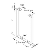 Niedax - Wand- und Deckenbügel für Kabeltragsystem Tunnelabhängung Form A TAH-A 200/400 E6 1-lagig
