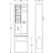 uesa - Zähler-Komplettschrank Zähleranschlußsäule ZAS-S-1-1MP We.Weser 2100x590x320mm