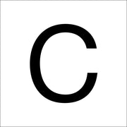 RZB - Beschriftung Buchstaben/Zahlen Buchstabe "C" 99222.013.C sw 100mm groß