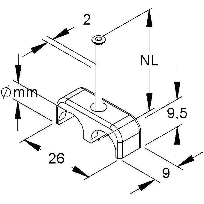 HKL - Nagelschelle (für Kabel) BI-Top-Nagelschelle 2566/2/35 zweifach 7-11mm − 100 Stück