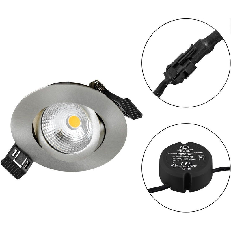 EVN Lichttechnik - Downlight/Strahler/Flutlicht LED Einbauleuchte 230V S061302 830, dim., eds-opt