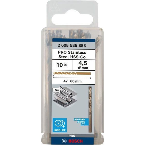 Bosch - Bohrer PRO Stainless Steel HSS-Co 2608585883 Spiralbohrer 4,5 x