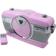 Soundmaster - Radio-Recorder Retro-Kofferradio RCD1350PI Rosa vertikal CD-Spieler − 2 Stück