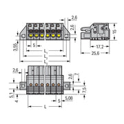 WAGO - Kabelsteckverbinder für Leiterplattensteckverbinder 1-Leiter-Federleiste 2231-116/031-000 Push-inCAGECLAMP,gr − 10 Stück