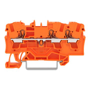 WAGO - Durchgangs-Reihenklemme 3-Leiter-Durchgangsklemme 2204-1302 Drücker,4mm²,orange − 50 Stück