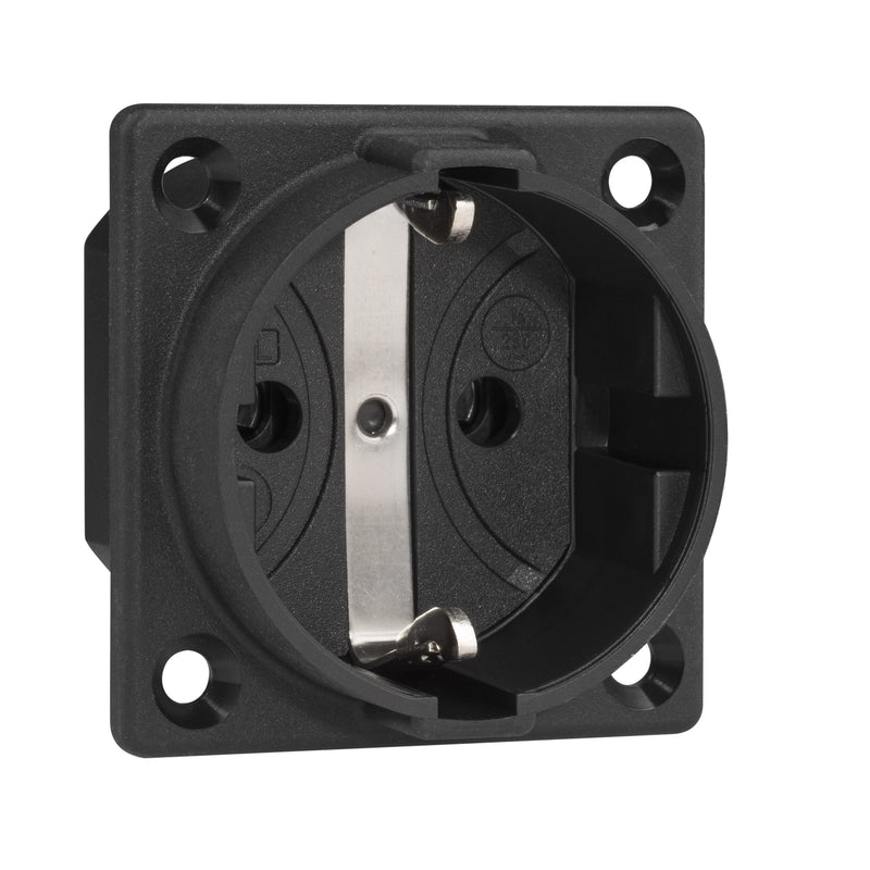 ABL - Schutzkontakt-Anbausteckdose EB-Steckdose 1661300 1K Sk/oDeckel sw − 100 Stück