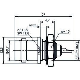 Telegärtner - Koax-Steckverbinder BNC Einbaubuchse 100023404 UG-625 B/U 50 Ohm