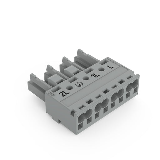 WAGO - Steckverbinder für steckbare Gebäudeinstallation Buchse 4-polig 770-244/064-000 Kod. B,grau − 50 Stück