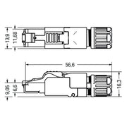 WAGO - Modularer Steckverbinder ETHERNET-Stecker RJ-45 750-978/000-012 Cat. 6A