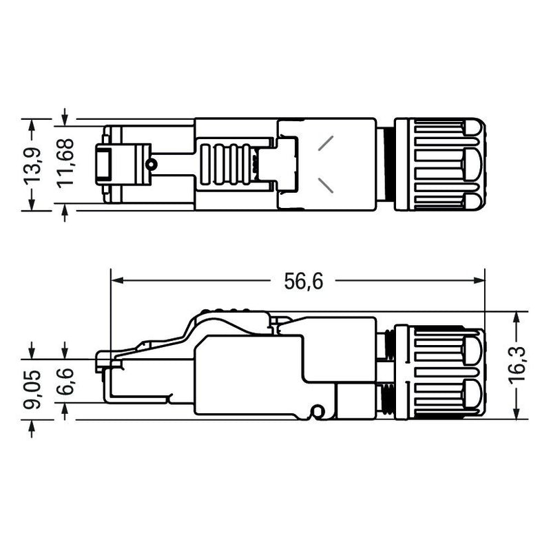 WAGO - Modularer Steckverbinder ETHERNET-Stecker RJ-45 750-978/000-012 Cat. 6A